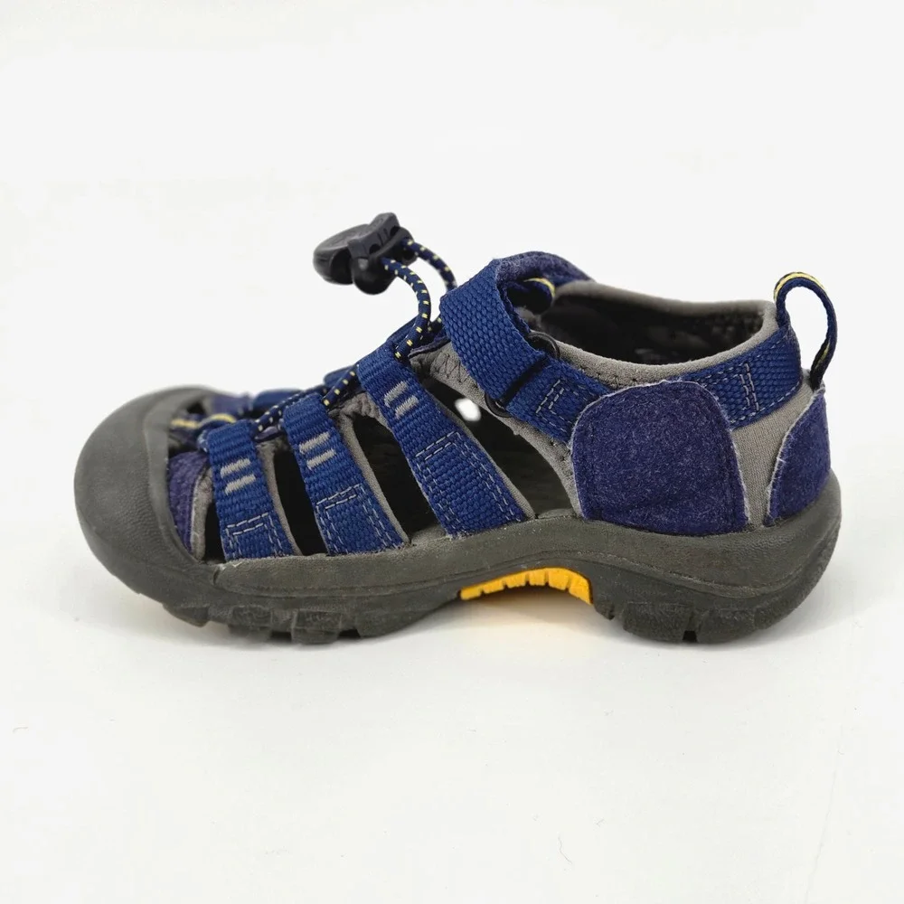 KEEN Newport H2 Kids Blue Yellow Waterproof Trail Hiking Sport Sandals 10 EUC